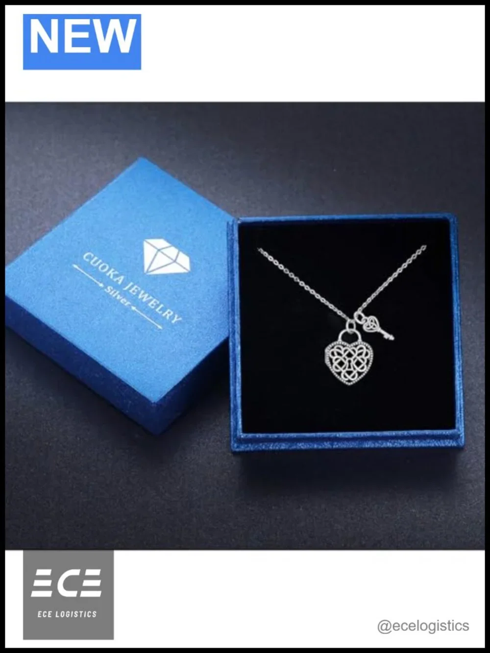 Cuoka 925 Sterling Silver Heart Key Locket Necklace Celtic Knot Photo Pendant